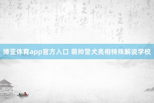 博亚体育app官方入口 萌帅警犬亮相特殊解说学校