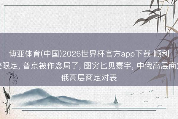 博亚体育(中国)2026世界杯官方app下载 顺利日雠校限定， 普京被作念局了， 图穷匕见寰宇， 中俄高层商定对表