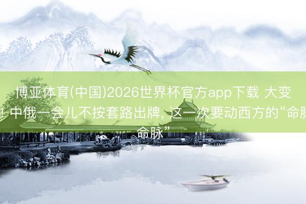 博亚体育(中国)2026世界杯官方app下载 大变局! 中俄一会儿不按套路出牌， 这一次要动西方的“命脉”