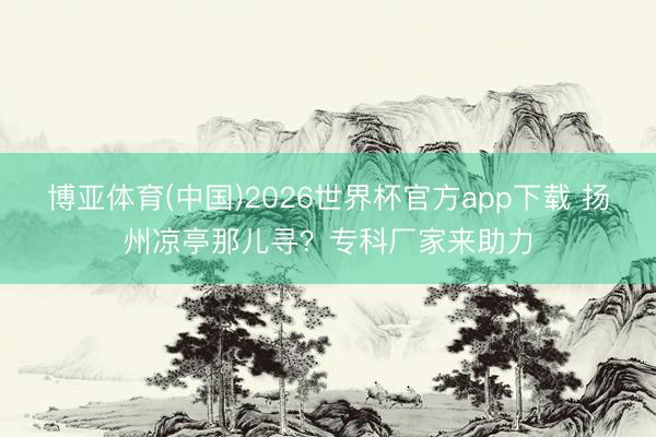 博亚体育(中国)2026世界杯官方app下载 扬州凉亭那儿寻？专科厂家来助力