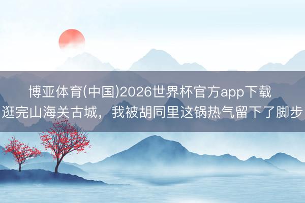博亚体育(中国)2026世界杯官方app下载 逛完山海关古城，我被胡同里这锅热气留下了脚步