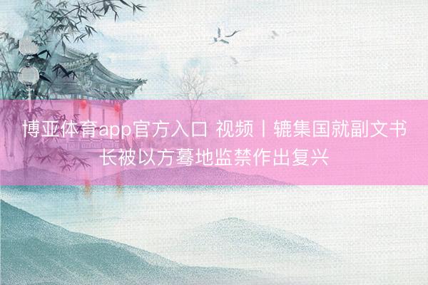 博亚体育app官方入口 视频丨辘集国就副文书长被以方蓦地监禁作出复兴