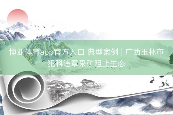 博亚体育app官方入口 典型案例 | 广西玉林市犯科违章采矿阻止生态