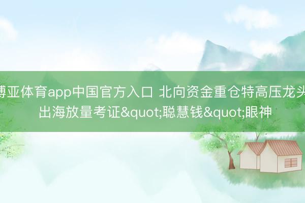 博亚体育app中国官方入口 北向资金重仓特高压龙头， 出海放量考证"聪慧钱"眼神