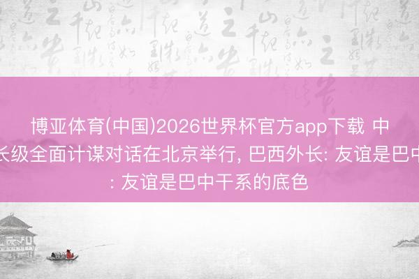 博亚体育(中国)2026世界杯官方app下载 中国与巴西外长级全面计谋对话在北京举行， 巴西外长: 友谊是巴中干系的底色