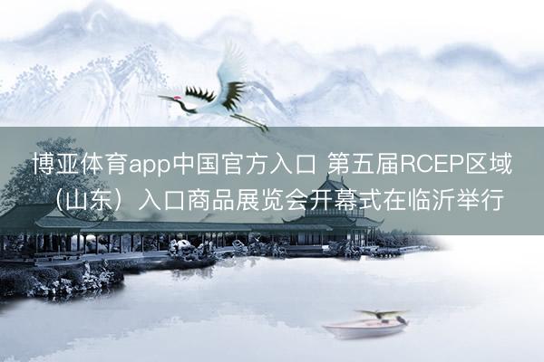 博亚体育app中国官方入口 第五届RCEP区域（山东）入口商品展览会开幕式在临沂举行