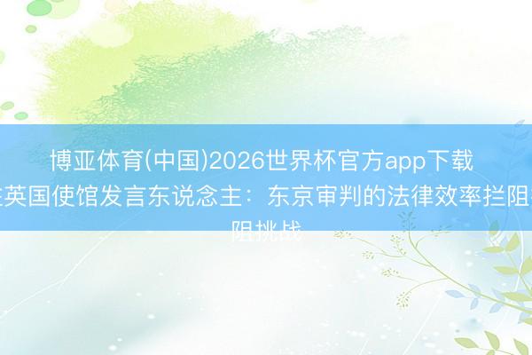 博亚体育(中国)2026世界杯官方app下载 我驻英国使馆发言东说念主：东京审判的法律效率拦阻挑战