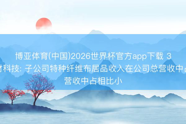 博亚体育(中国)2026世界杯官方app下载 3连板中材科技: 子公司特种纤维布居品收入在公司总营收中占相比小